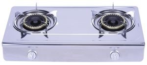 Plnění za cenu, plynový sporák / vařič z nerezové oceli, 2 železné hořáky
